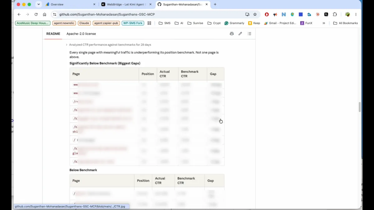 Browsing the Google Search Console MCP repository on GitHub before installing it