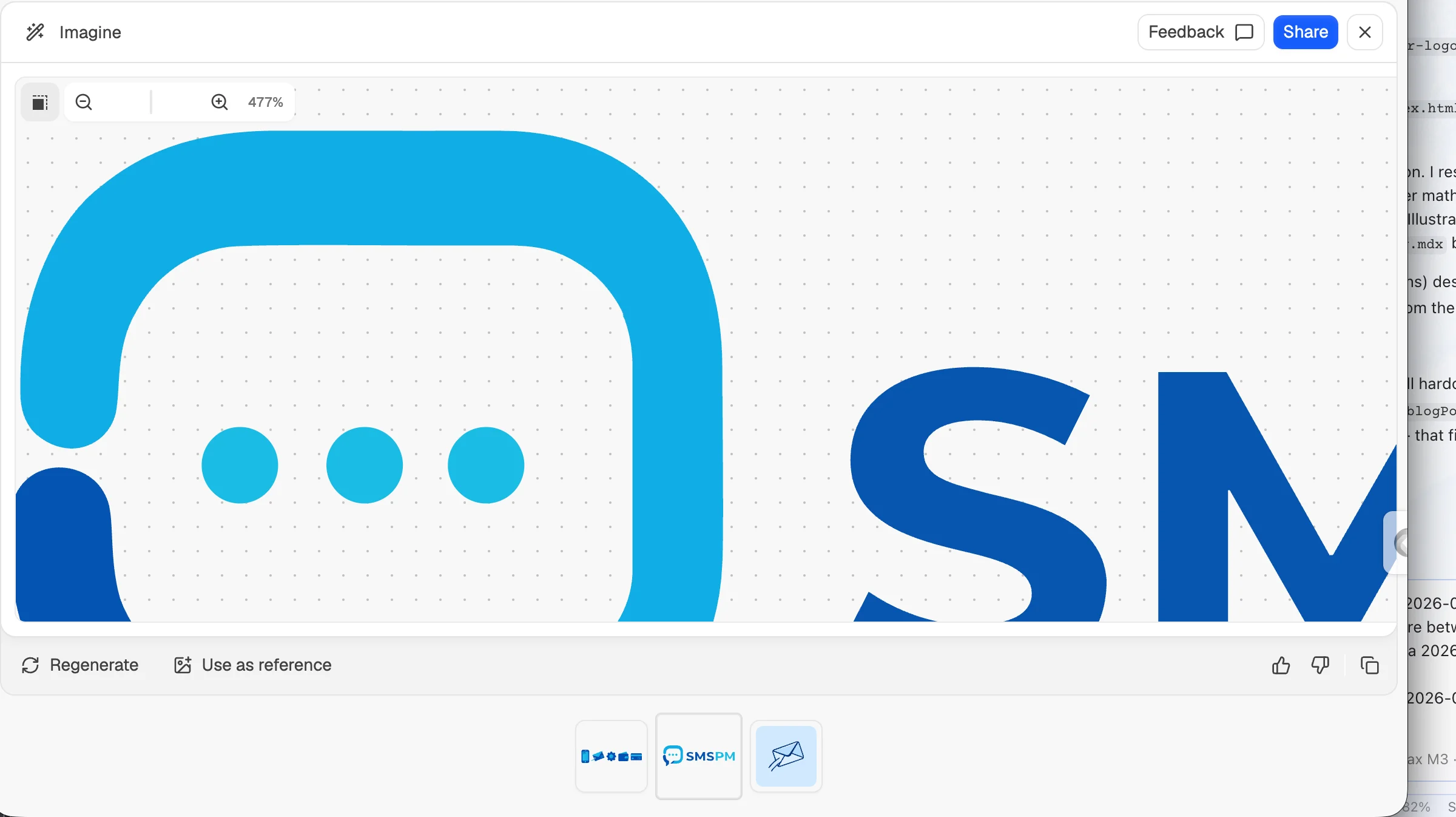 The SVG result from Quiver.ai — the logo rendered at the same zoom level as the original PNG, now perfectly sharp with no pixelation